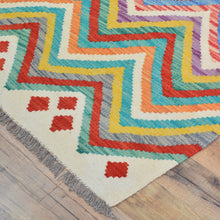 Load image into Gallery viewer, Hand-Woven Flatweave Geometric Design Kilim Handmade 100% Wool (Size 2.7 X 13.2) Cwral-9561