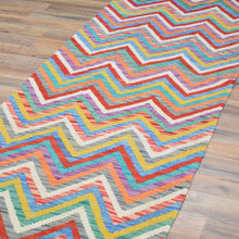 Load image into Gallery viewer, Hand-Woven Flatweave Geometric Design Kilim Handmade 100% Wool (Size 2.7 X 13.2) Cwral-9561
