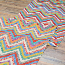 Load image into Gallery viewer, Hand-Woven Flatweave Geometric Design Kilim Handmade 100% Wool (Size 2.7 X 13.2) Cwral-9561