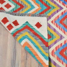 Load image into Gallery viewer, Hand-Woven Flatweave Geometric Design Kilim Handmade 100% Wool (Size 2.7 X 13.2) Cwral-9561
