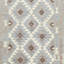 Load image into Gallery viewer, Hand-Woven Flatweave Geometric Design Kilim Handmade Wool (Size 2.8 X 9.8) Cwral-9567