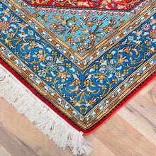 Load image into Gallery viewer, Hand-Knotted Traditional Design Kashmiri Silk/Silk Handmade Rug (Size 4.1 X 6.1) Cwral-9975
