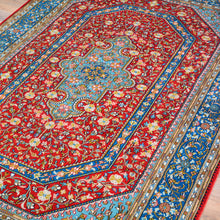 Load image into Gallery viewer, Hand-Knotted Traditional Design Kashmiri Silk/Silk Handmade Rug (Size 4.1 X 6.1) Cwral-9975