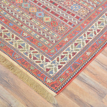 Load image into Gallery viewer, Fine Soumack Weave Tribal Design Handmade Wool Rug (Size 4.4 X 7.0) Cwral-9984