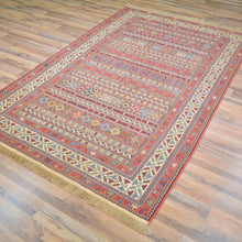 Load image into Gallery viewer, Fine Soumack Weave Tribal Design Handmade Wool Rug (Size 4.4 X 7.0) Cwral-9984