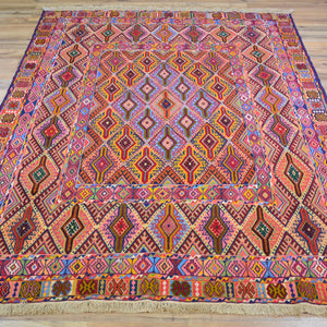 Multi-Weave Oriental Soumak Tribal Handmade Wool Rug (Size 4.9 X 6.5) Cwral-10011