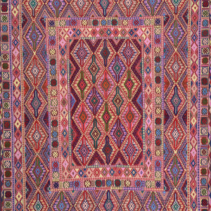 Multi-Weave Oriental Soumak Tribal Handmade Wool Rug (Size 4.10 X 6.3) Cwral-10017