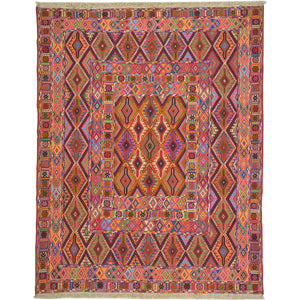 Multi-Weave Oriental Soumak Tribal Handmade Wool Rug (Size 5.0 X 6.3) Cwral-10020