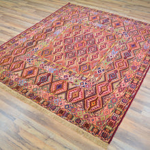 Load image into Gallery viewer, Multi-Weave Oriental Soumak Tribal Handmade Wool Rug (Size 5.1 X 6.3) Cwral-10032