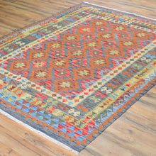 Load image into Gallery viewer, Hand-Woven Afghan Reversible Flatweave Kilim Wool Handmade Rug (Size 5.1 X 6.5) Brral-2991