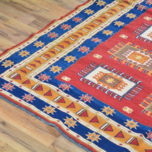 Load image into Gallery viewer, Hand-Woven Afghan Sumack Wool Flatweave Rug (Size 5.10 X 7.2) Brrsf-30