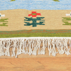 Hand-Woven Reversible Macedonian Kilim Handmade Wool Rug (Size 2.3 X 4.8) Cwrsf-489