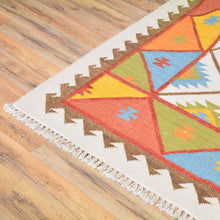 Load image into Gallery viewer, Hand-Woven Indian Durrie Kilim Reversible Wool Rug (Size 10.4 X 13.8) Brrsf-585