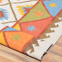 Load image into Gallery viewer, Hand-Woven Indian Durrie Kilim Reversible Wool Rug (Size 10.4 X 13.8) Brrsf-585