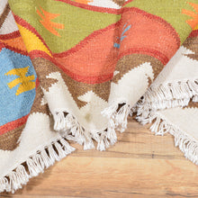 Load image into Gallery viewer, Hand-Woven Indian Durrie Kilim Reversible Wool Rug (Size 10.4 X 13.8) Brrsf-585