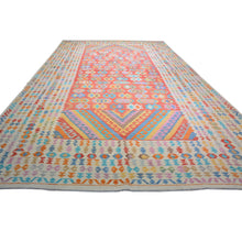 Load image into Gallery viewer, Hand-Woven Afghan Tribal Mimana Kilim Wool Rug (Size 10.2 X 16.0) Brrsf-591