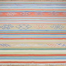 Load image into Gallery viewer, Hand-Woven Oriental Stripes Design Sumak Kilim Handmade Wool (Size 8.3 X 9.11) Cwrsf-6033