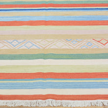 Load image into Gallery viewer, Hand-Woven Oriental Stripes Design Sumak Kilim Handmade Wool (Size 8.3 X 9.11) Cwrsf-6033