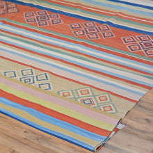 Load image into Gallery viewer, Hand-Woven Oriental Stripes Design Sumak Kilim Handmade Wool (Size 8.3 X 9.11) Cwrsf-6033