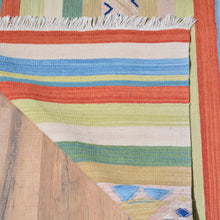 Load image into Gallery viewer, Hand-Woven Oriental Stripes Design Sumak Kilim Handmade Wool (Size 8.3 X 9.11) Cwrsf-6033