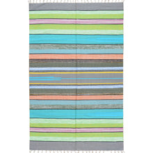 Load image into Gallery viewer, Hand-Woven Striped Design Handmade Cotton Rug (Size 3.10 X 6.0) Brrsf-963