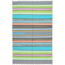 Load image into Gallery viewer, Hand-Woven Striped Design Handmade Cotton Rug (Size 3.10 X 6.0) Brrsf-963