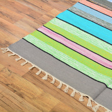 Load image into Gallery viewer, Hand-Woven Striped Design Handmade Cotton Rug (Size 3.10 X 6.0) Brrsf-963