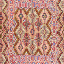 Load image into Gallery viewer, Tribal Handmade Geometric Design Multi-Weave Wool Rug (Size 4.5 X 5.11) Cwrsf-1140