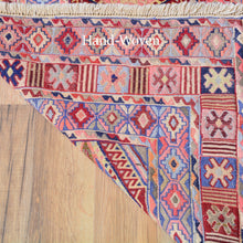 Load image into Gallery viewer, Tribal Handmade Geometric Design Multi-Weave Wool Rug (Size 4.5 X 5.11) Cwrsf-1140
