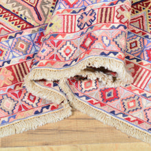 Load image into Gallery viewer, Tribal Handmade Geometric Design Multi-Weave Wool Rug (Size 4.5 X 5.11) Cwrsf-1140