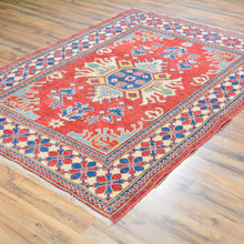 Load image into Gallery viewer, Hand-Knotted Kazak Traditional Design Wool Rug (Size 4.3 X 5.10) Brral-510