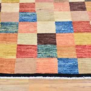 Hand-Knotted New Gabbeh Design Wool Area Rug (Size 4.2 X 6.4) Brral-798