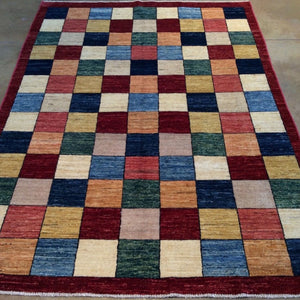 Hand-Knotted Peshawar Gabbeh Design Wool Handmade Rug (Size 4.8 X 6.8) Brrsf-747