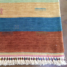 Load image into Gallery viewer, Hand-Loomed Striped Design Gabbeh Wool Rug (Size 5.6 X 8.5) Brrsf-768