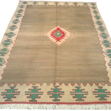 Load image into Gallery viewer, Vintage Hand-Woven Flatweave Turkish Kilim Wool One-Of-A-Kind Rug (Size 5.8 X 8.3) Brrsf-1605