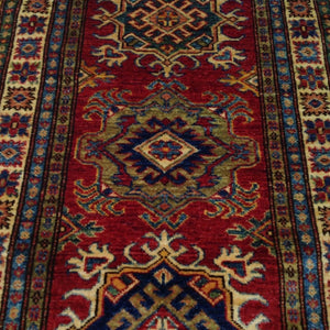 Hand-Knotted Fine Kazakl Design 100% Wool Rug Handmade (Size 2.7 X 10.6) Brral-1650