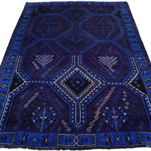Load image into Gallery viewer, Hand-Knotted Persian Blue Overdyed Wool Handmade Rug (Size 5.3 X 7.8) Brrsf-714