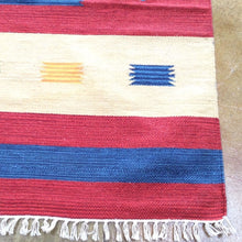 Load image into Gallery viewer, Hand-Woven Flatweave Southwestern Design Handmade Cotton Rug (Size 4.10 X 7.6) Brrsf-1392