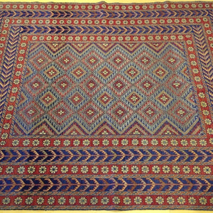 Soumak Weave Fine Afghan Tribal Wool Handmade Kilim Rug (Size 5.2 X 6.2) Brral-3750