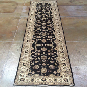 Hand-Knotted Afghan Chobi Ziegler Design 100% Wool Rug (Size 2.9 X 9.6) Brrsf-399