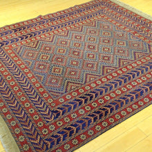 Load image into Gallery viewer, Soumak Weave Fine Afghan Tribal Wool Handmade Kilim Rug (Size 5.2 X 6.2) Brral-3750