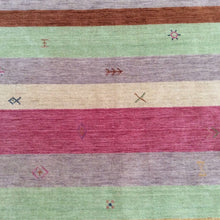 Load image into Gallery viewer, Hand-Loomed Striped Design Gabbeh Wool Rug (Size 5.6 X 8.5) Brrsf-768