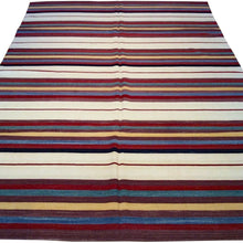 Load image into Gallery viewer, Qashqai Striped Kilim Flatweave Rug 6x9 Hand-Woven Wool Brrsf-1608 | Classic World Rugs NM