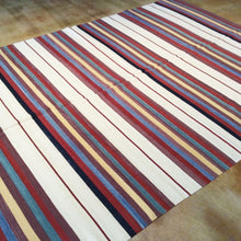 Load image into Gallery viewer, Flatweave Kilim Wool Rug 6'x9' Qashqai Striped Design Brrsf-1608 Classic World Rugs