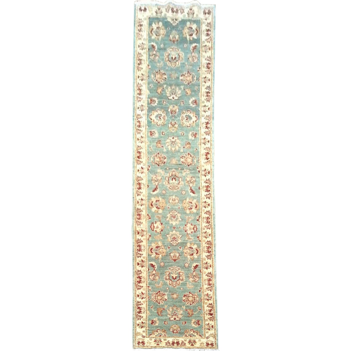 Hand-Knotted Oriental Peshawar Chobi Oushak Design 100% Wool Rug (Size 2.6 X 11.4) Brrsf-423