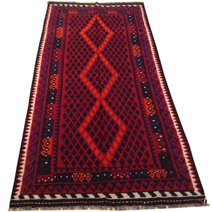 Hand-Woven Afghan Tribal Momana Kilim Handmade Wool Rug (Size 3.3 X 6.10) Brral-5193