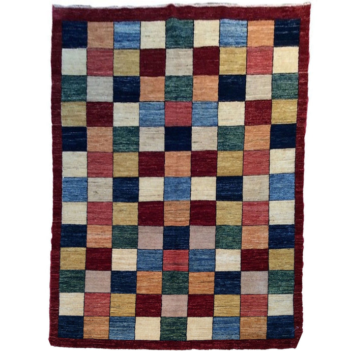 Hand-Knotted Peshawar Gabbeh Design Wool Handmade Rug (Size 4.8 X 6.8) Brrsf-747