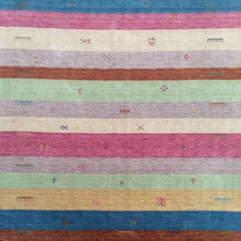 Load image into Gallery viewer, Hand-Loomed Striped Design Gabbeh Wool Rug (Size 5.6 X 8.5) Brrsf-768