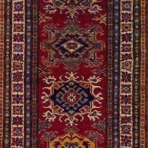 Hand-Knotted Fine Kazakl Design 100% Wool Rug Handmade (Size 2.7 X 10.6) Brral-1650