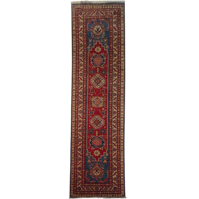 Hand-Knotted Super Kazak Design 100% Wool Rug Handmade (Size 2.9 X 10.9) Brral-1746